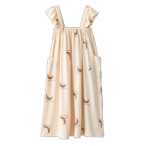 2024 New Womens Nightgown Summer Pure Cotton Cute Outerwear Suspenders Sexy Thin Summer Pajamas Home Clothes