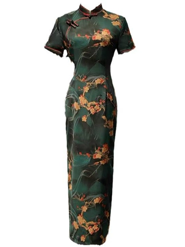 Легкое элитное сексуальное элегантное ципао, светлый стиль, китайский стиль, яркий броский стиль