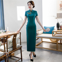 Cheongsam Chinese style young girl 2021 new female temperament catwalk costume modified version elegant dress