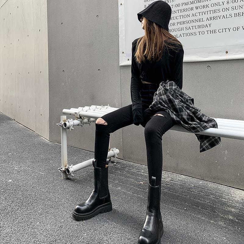 Ripped Skinny Jeans for Women, Spring 2026, Petite Student Style, Black Pencil Pants, Versatile, Slim Fit, Flattering