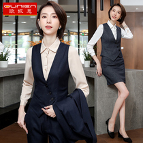 Vest women 2021 spring and autumn new business suit small suit skirt trousers formal work clothes suit horse clip