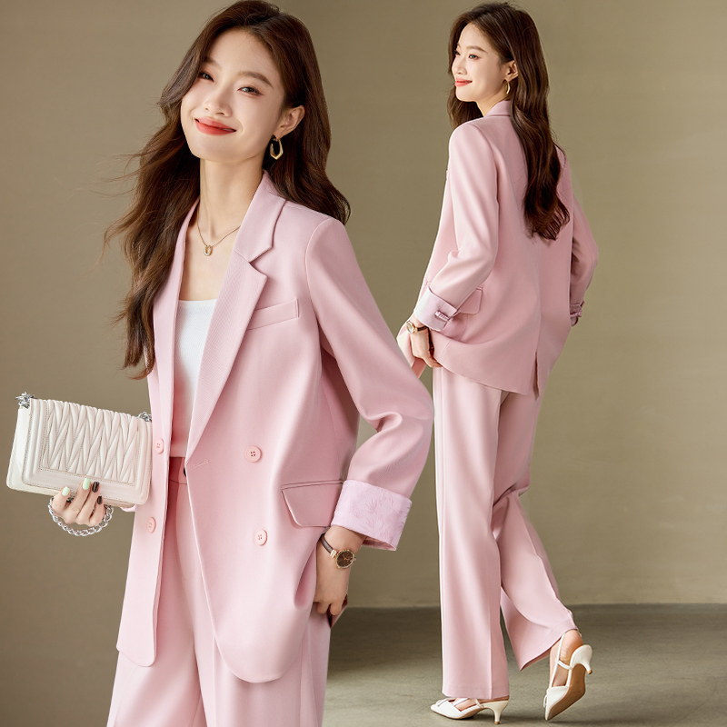 Pink Blazer for Women 2026 New Spring Fashion Stylish and Beautiful High-End Elegant Casual Suit Set Pink Blazer for Women 2026 New Spring Fashion Stylish and Beautiful High-End Elegant Casual Suit Set