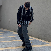 Sanjati Crane new do old retro loose straight casual men and women couple Tide brand base jeans