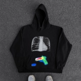 Bomba Studio Retro High Street Bone Dark Wind свитер тяжелый прилив бренд хип -хоп Hoodie Ins