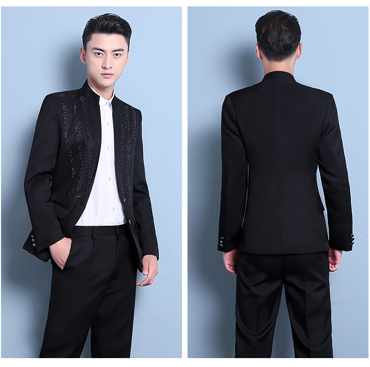Phù hợp với phiên bản Hàn Quốc của trang phục hợp xướng sân khấu tự tu trang phục nam ca sĩ chủ trang phục nam sơ mi nam