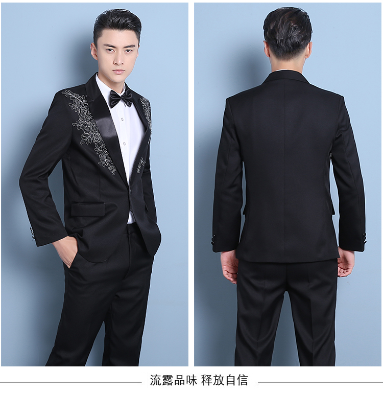 Bộ đồ vest nam thanh niên phiên bản Hàn Quốc của bộ đồ tự canh tổ chức nghi lễ trang phục hợp xướng chỉ huy hình ảnh studio quần áo thoi trang nam