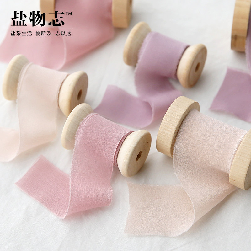Salt chi tear flash silk ribbon pda decoration ins handmade wedding invitation bouquet cable tie 2 5cm