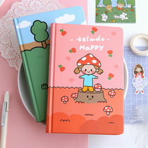 ins minimalist handbooks Cute Teenage Mushrooms Flowers Diary Fine Clothing Notebook Mesh Bennet Red Hand Ledger
