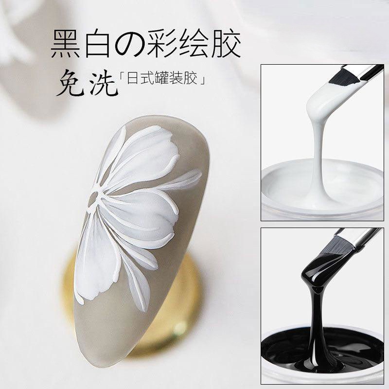 Japanese-Style Nail Art Painting Gel White Thickened Petal Cream Gel for Outlining, Line Drawing, and Embossing Phototherapy Nail Polish Gel