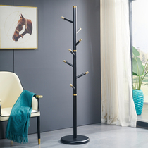 New Chinese cloak frame solid wood flooring rack bedroom Northern Europe light luxury brass maskshirt hanger rack household