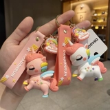 Оригинальный мультяшный брелок, ключи от машины с застежкой, аксессуар на рюкзак, единорог, подарок на день рождения