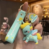 Оригинальный мультяшный брелок, ключи от машины с застежкой, аксессуар на рюкзак, единорог, подарок на день рождения