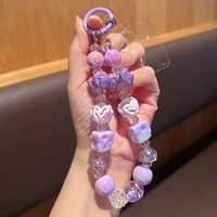 Мобильный телефон с бантиком, сиреневый ремешок