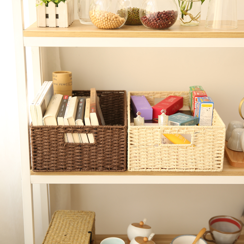 Containing basket Woven Basket Tabletop Debris snacks containing basket Home woven storage containing box Toy basket