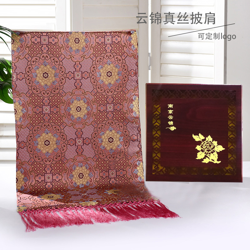 Nanjing Yunjin Shoulder Silk Embroidery Scarf in Chinese Characteristics Gifts Crafts Gifts Pendulum decoration Shu Jintexture Non-genetic acceptance