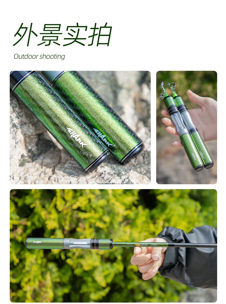 Дорожные суб -полюсный 钓迷快鲨超短节伸缩路亚竿全套ml泛用杆钛合金稍可携式旅行鱼竿套装 Fishingfans