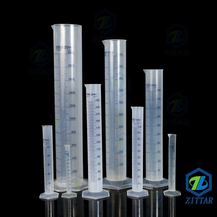 Micro PP with blue scale plastic measuring cylinder 25 50 100 250 500 1000 2000ml polypropylene