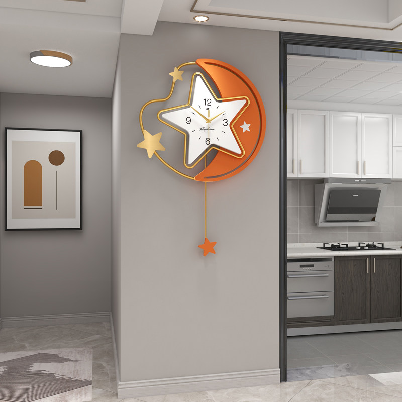 Watch clock hanging clock Living room Modern minimalist Home Fashion personality creative hanging table Decorative Light Extravagant red clock hanging wall