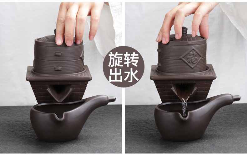 ZongTang household violet arenaceous kung fu tea set automatically suit set your up black pottery glass ceramic stone mill do small mercifully tea tray