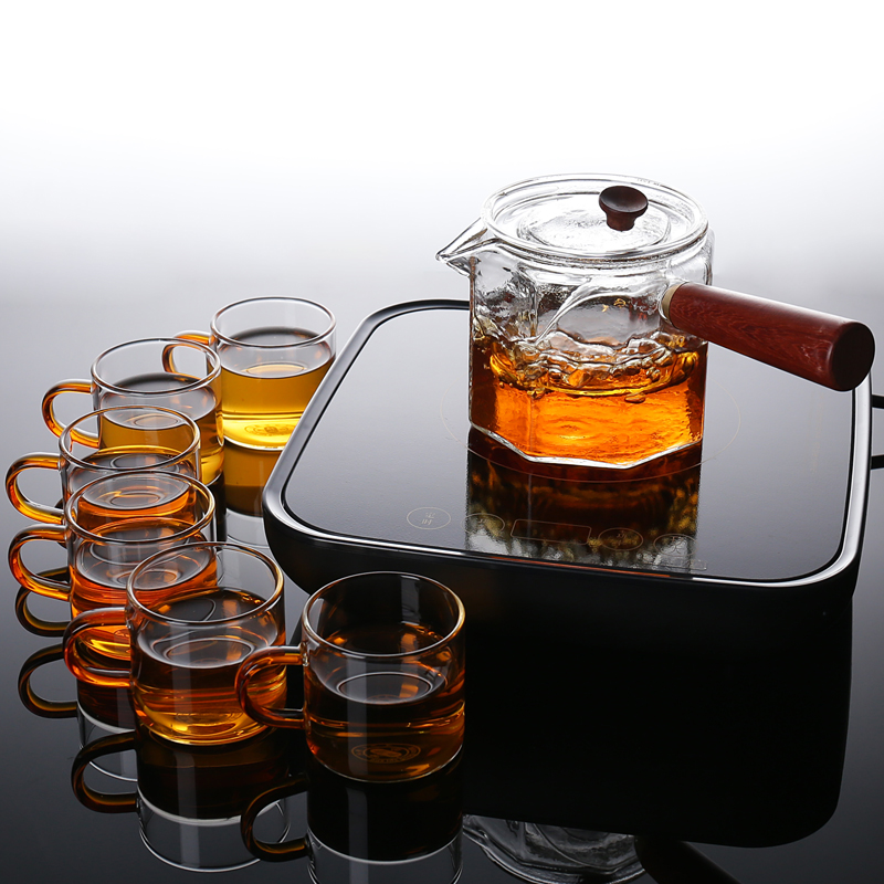ZongTang mini pot boiling kettle black tea tea ware glass high - temperature hot side pot household electric TaoLu suits for