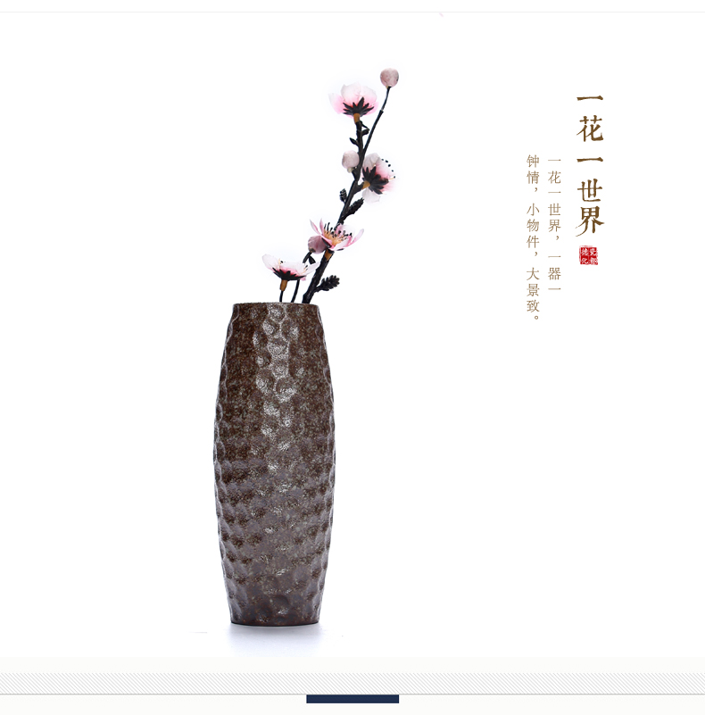 Restoring ancient ways ZongTang ceramic vases, flower receptacle zen Chinese vase flower, dried flower, flower art pottery furnishing articles