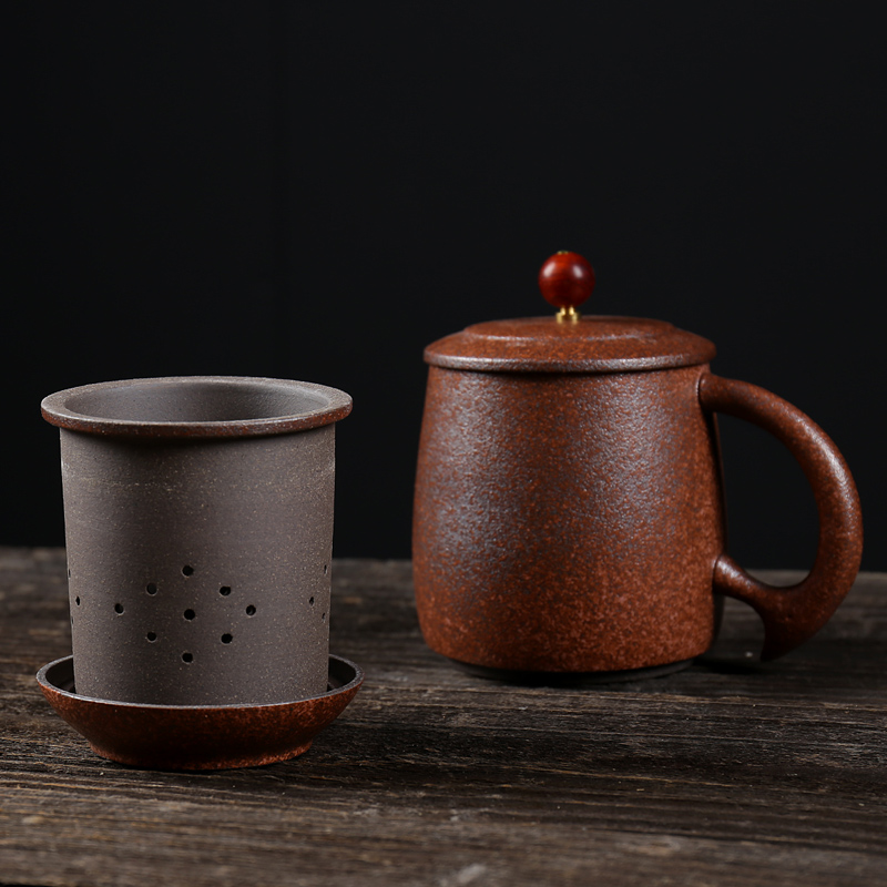 ZongTang office cup thick ceramic keller contracted large capacity filter with cover ceramic household Japanese for a cup of restoring ancient ways