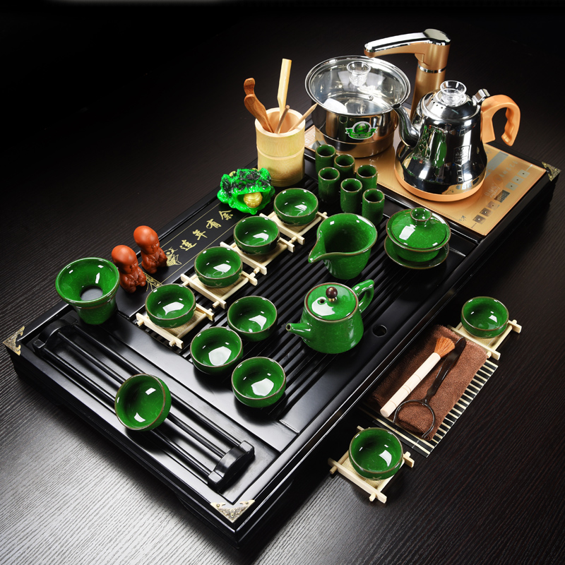 ZongTang violet arenaceous kung fu tea set a complete set of domestic cup automatic solid wood tea tray tea tea tea table