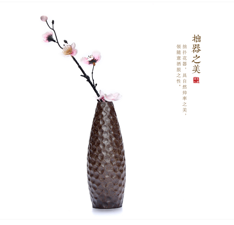 Restoring ancient ways ZongTang ceramic vases, flower receptacle zen Chinese vase flower, dried flower, flower art pottery furnishing articles