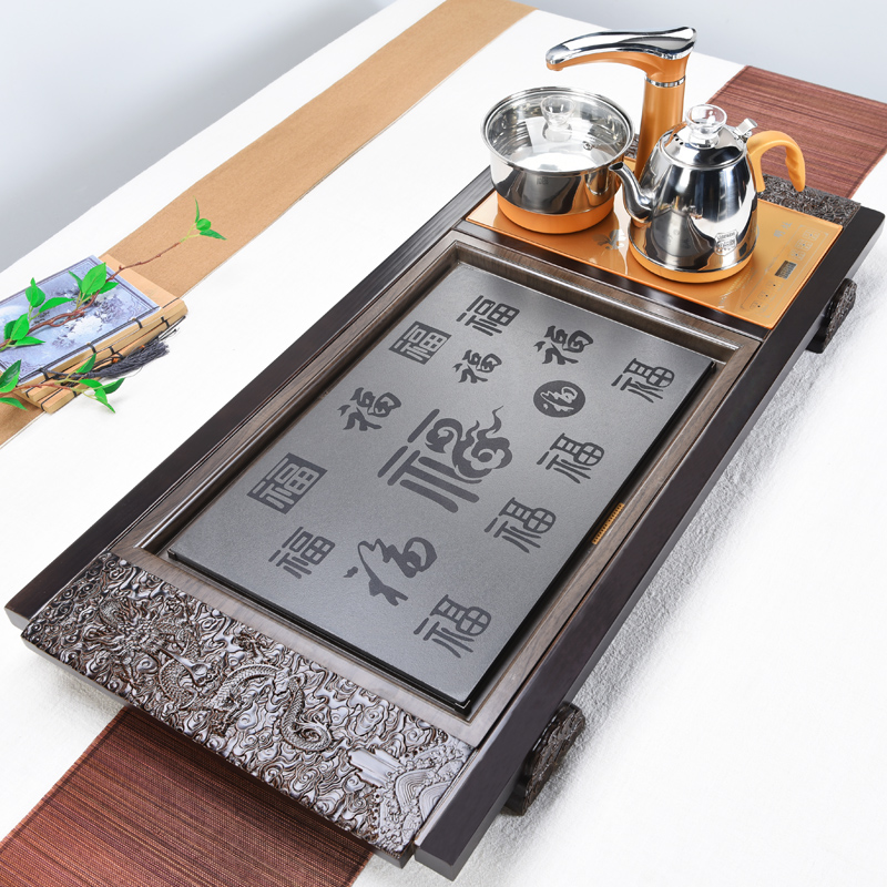 ZongTang automatic four unity tea set of household solid wood tea tray was kung fu of a complete set of violet arenaceous ceramic cups of tea