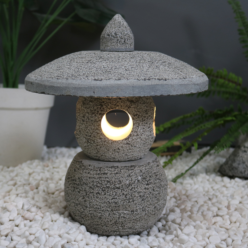 Stone Lanterns, Japanese-Style Courtyard Landscaping, Solar Stone Lamps, Outdoor Antique-Style Bluestone Ornaments, Chinese Zen Garden