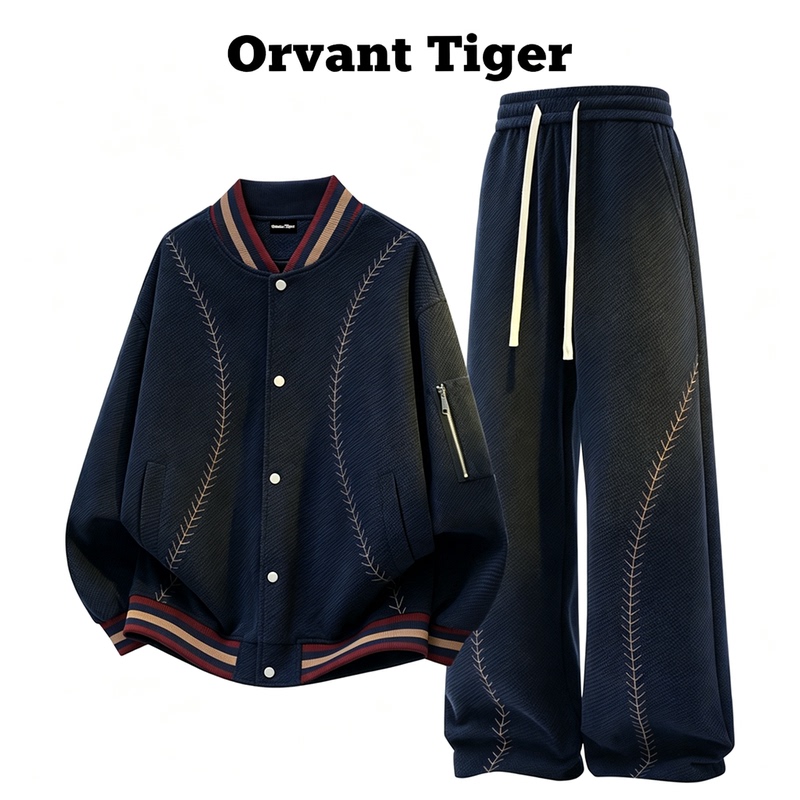 New Orvant Tiger Age-Reducing Design Set, Unisex Baseball Uniform, Sports and Commuting Two-Piece Set for Autumn New Orvant Tiger Age-Reducing Design Set, Unisex Baseball Uniform, Sports and Commuting Two-Piece Set for Autumn