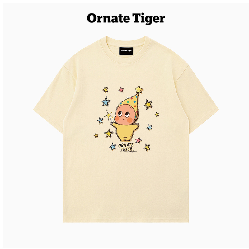 New Ornate Tiger Basic Elf Print T-Shirt for Women, Slimming, Casual, Lazy Style, Short-Sleeved Top, Korean Style New Ornate Tiger Basic Elf Print T-Shirt for Women, Slimming, Casual, Lazy Style, Short-Sleeved Top, Korean Style