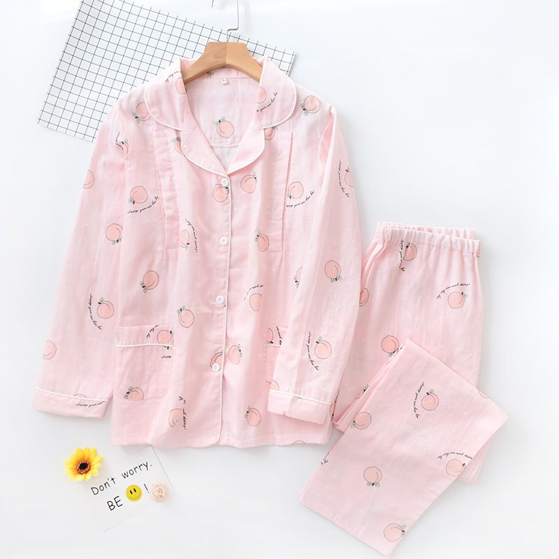 Mùa xuân và mùa hè mỏng phần tháng quần áo cotton sau sinh gạc phụ nữ mang thai Bộ đồ ngủ mùa xuân và mùa thu cho con bú dịch vụ nhà phù hợp với phụ nữ - Giải trí mặc / Mum mặc quần áo bầu