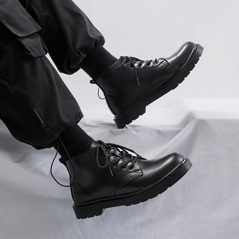 Martin Boots Men Summer England High Help Boots in Help Shoes for Men's Boots Black Tide Shoes