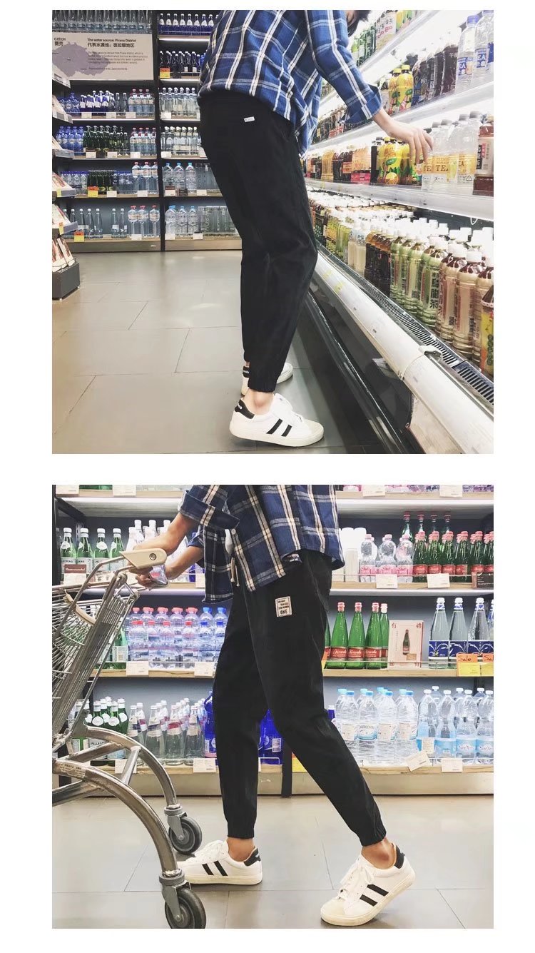 Mùa xuân và mùa thu nhung quần chín quần nam giản dị Slim chân quần harem quần nam quần quần nam quần quần vải nam