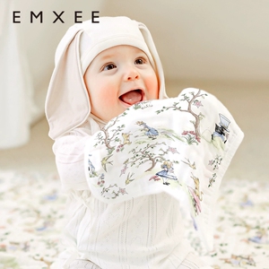 嫚熙婴儿纯棉柔纱布口水小方巾