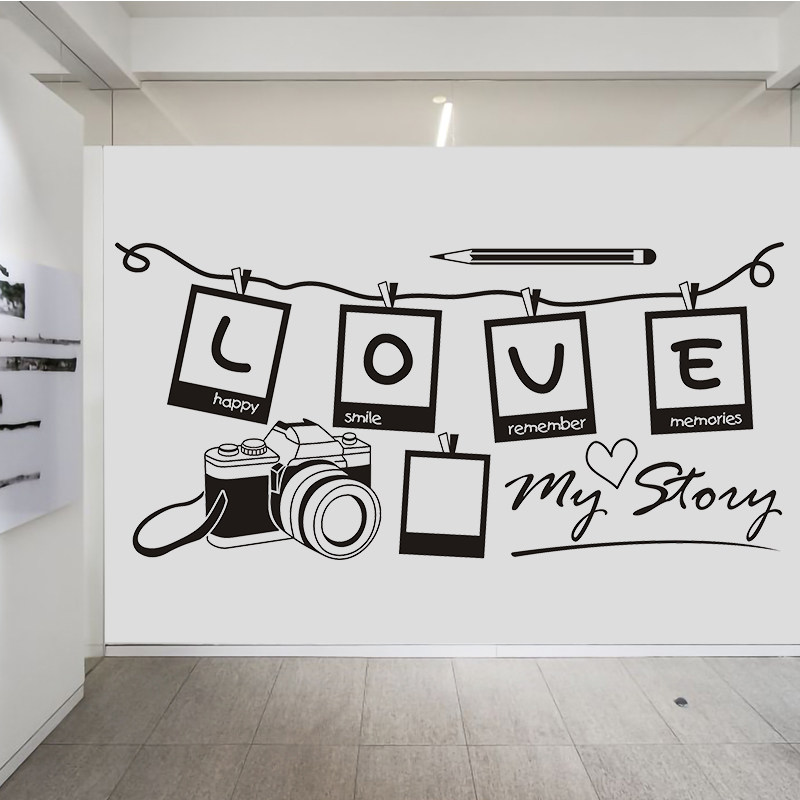 Water moon mirror flower Film and television photography media company decorative wall stickers Photo gallery Negatives strip stickers Glass wall decoration