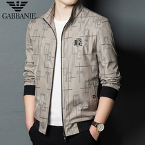 Chiamaniya Mens Jacket Spring Fashion Upright collar lattice thin high-end 100 hitch loose casual jacket