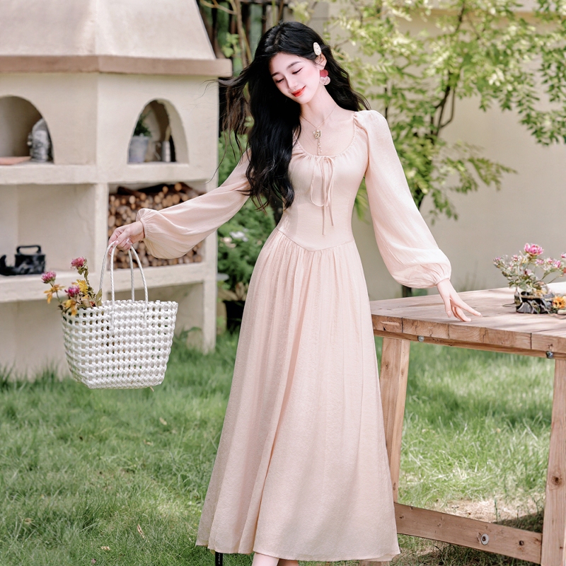 2026 Spring and Autumn Popular Style French Elegant Gentle Pink Dress for Women, High-End and Super Pretty Long Dress 2026 Spring and Autumn Popular Style French Elegant Gentle Pink Dress for Women, High-End and Super Pretty Long Dress