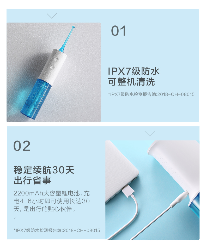 小米生态链 素士 W3 便携电动冲牙器 4类喷嘴 图14