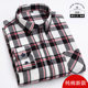 Spring and autumn pure cotton plaid shirt men's long-sleeved middle-aged casual loose brushed daddy cotton large size shirt