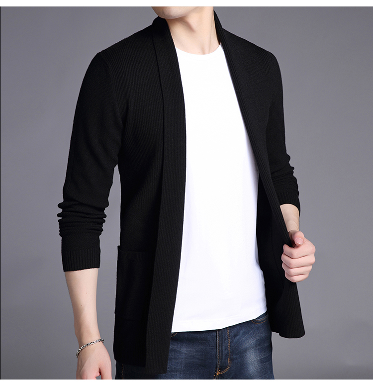 Áo len cardigan nam mỏng áo khoác mùa xuân 2018 mới dài tay áo Hàn Quốc Casual nam dệt kim áo len màu rắn