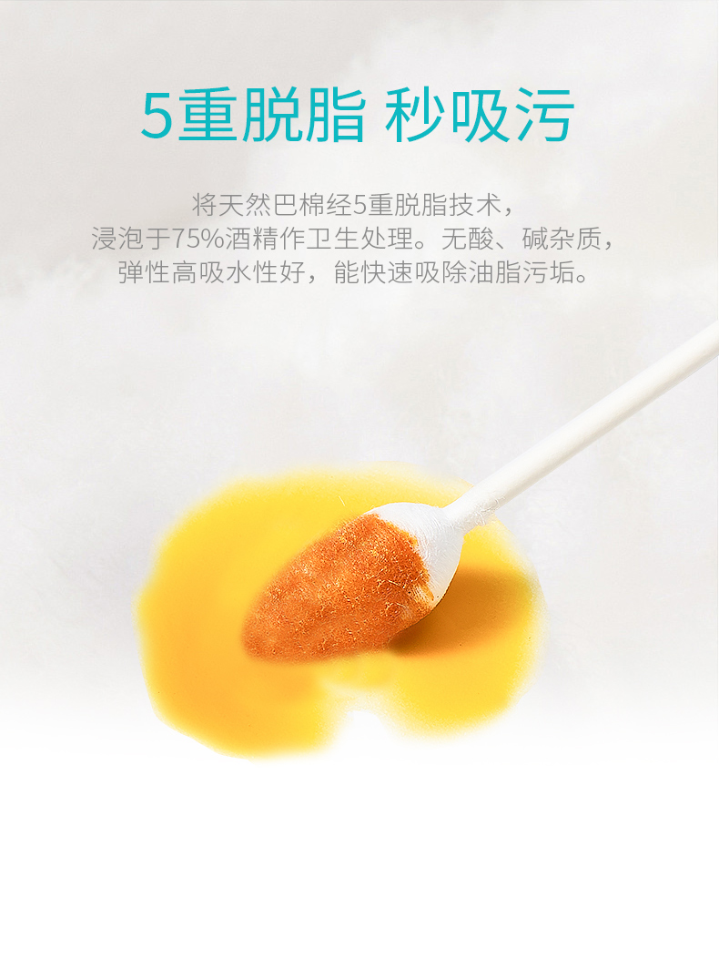 500支双头一次性棉签婴儿宝宝碘伏棉棒葫芦头耳勺化妆棉花棒