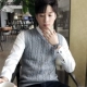Vest nam mùa thu đông đan áo len vest cổ chữ V không tay áo cotton dày len xoắn vest cỡ lớn áo khoác thu đông