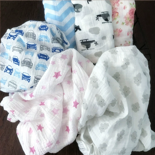 Детское хлопковое марлевое банное полотенце, летнее тонкое одеяло для новорожденных