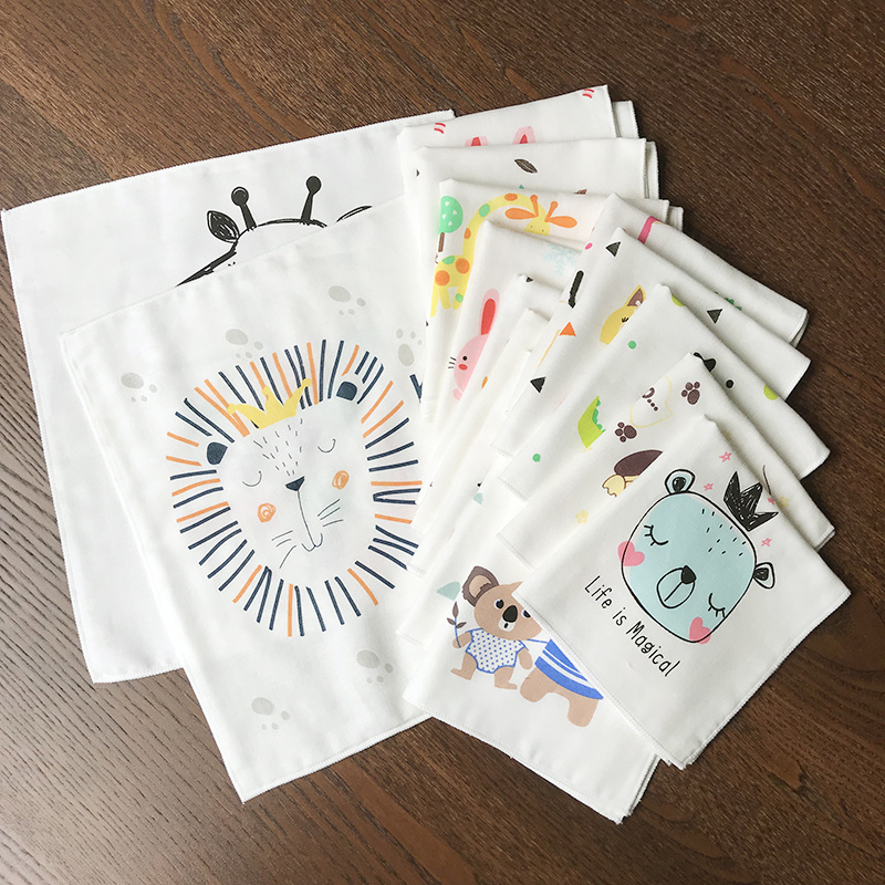 Baby four-layer gauze saliva towel soft absorbent gauze square towel pure cotton handkerchief baby towel face towel
