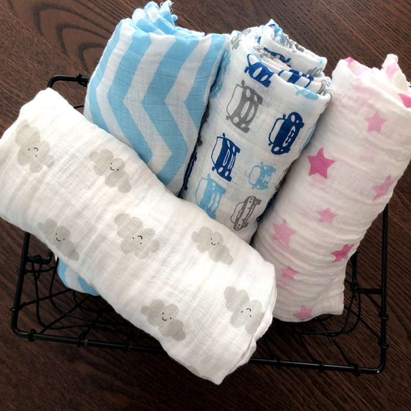 Single Layer Baby Pure Cotton Gauze Bath Towels Baby Bath Towels Children Double Wow Cover Blanket Newborn Bag Towels summer thin