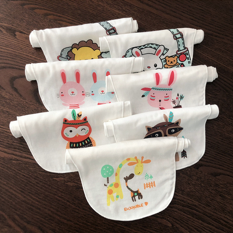 Pure cotton four-layer gauze kindergarten baby sweat-proof towel plus size infant pad back towel children's cotton pad back towel