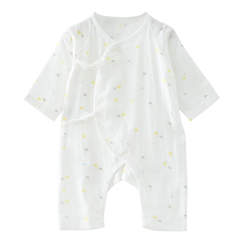 Детский марлевый хлопковый тонкий комбинезон для новорожденных, лонгслив, боди, 0-6 мес.