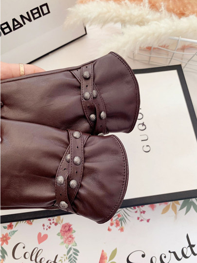 Hong Kong Bng Sheepskin Gloves for Women, Autumn and Winter, Touchscreen, Thin, for Driving, Fleece-Lined, Thickened, Cold-Proof, Warm, for Cycling, Genuine Leather, for Men